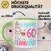 60er Geburtstag Tasse Geschenk Happy 60 And Glamarous Llama Alpaka Liebhaber Geschenkidee zum Geburtstag Grün Trendation