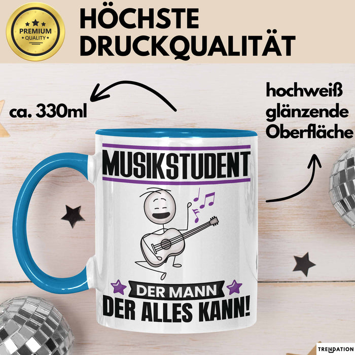 Musikstudent Tasse Geschenk für Musikstudent Der Mann Der Alles Kann Geschenkidee zum Geburtstag Blau Trendation