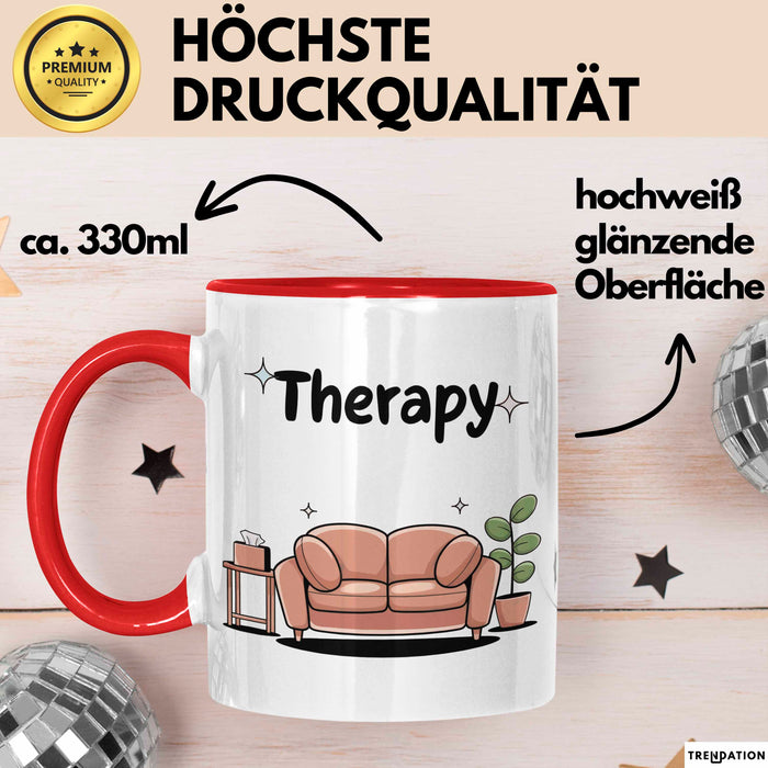 Therapeut Tasse Geschenk Lustige Geschenkidee Spruch Für Mentale Gesundheit Befürworter Rot Trendation