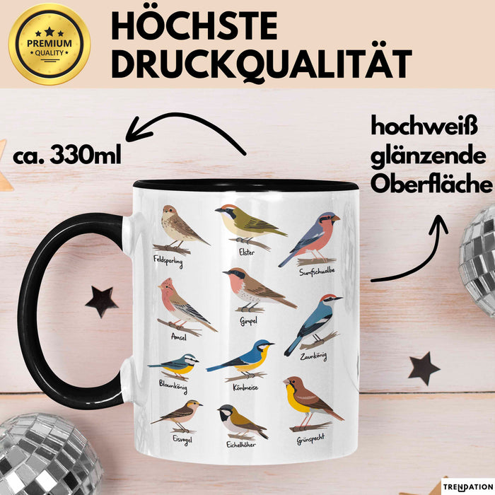 Garten Vögel Tasse Geschenk Lustige Geschenkidee Spruch Schwarz Trendation