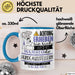 Hundeausstellerin Tasse Geschenk Lustiger Spruch Bitte Erheben Sie Sich Seine Majestät Die Hundeausstellerin Betritt Den Raum Blau Trendation