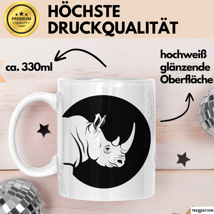 Nashorn Tasse Geschenk Lustige Geschenkidee Spruch Weiß Trendation