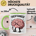 Overthinker Tasse Geschenkidee für Tiefgründige Denker Grün Trendation