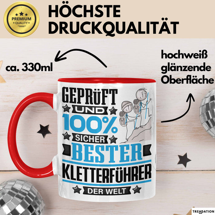 Kletterführer Geschenk Lustiger Spruch für Kletterführer Geschenkidee Bester Kletterführer Der Welt Rot Trendation
