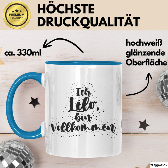 Lilo Tasse Ich Lilo, Bin Vollkommen Geschenk Blau Trendation