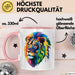 Bunter Löwe Tasse Geschenk Lustige Geschenkidee Spruch Rosa Trendation