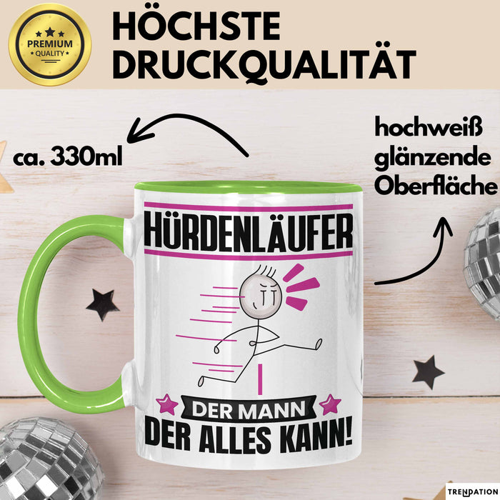 Hürdenläufer Tasse Geschenk für Hürdenläufer Der Mann Der Alles Kann Geschenkidee zum Geburtstag Grün Trendation