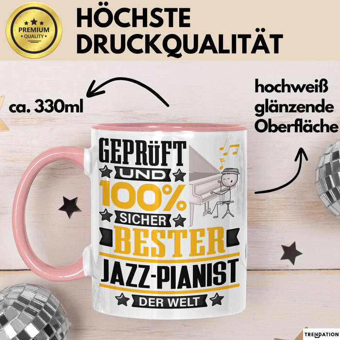 Jazz-Pianist Geschenk Lustiger Spruch für Jazz-Pianist Geschenkidee Bester Jazz-Pianist Der Welt Rosa Trendation