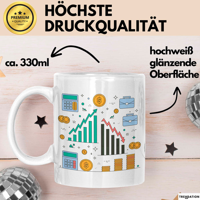 Ökonom Tasse Geschenkidee für Marktanalysten Weiß Trendation