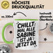 Sabine Tasse Geschenk Chillt Mal Alle Sabine Ist Ja Jetzt Da Geschenkidee Becher mit Name Grün Trendation