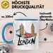 England London Skyline Tasse Geschenk Lustige Geschenkidee Spruch Blau Trendation