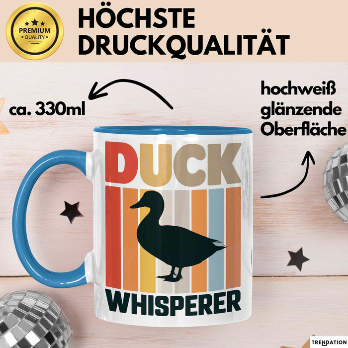 Quietscheente Tier Tasse Geschenk Lustige Geschenkidee Spruch Entenflüsterer Blau Trendation