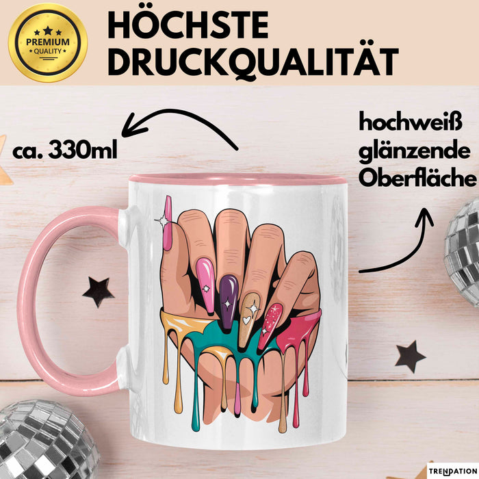 Nageltechniker Tasse Geschenkidee für Mani Profi Rosa Trendation
