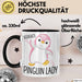 Lustige Tasse Geschenk Verrückte Pinker Pinguin Spruch Schwarz Trendation
