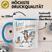 Sarkastische Katze Pferd Tasse Geschenk Buntes Nashorn Blau Trendation