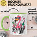 Flamingo Trinkend Tasse Geschenk Lustige Geschenkidee Spruch Es Eskaliert Eh Grün Trendation