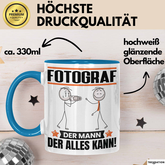 Fotograf Tasse Geschenk für Fotograf Der Mann Der Alles Kann Geschenkidee zum Geburtstag Blau Trendation