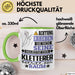 Kletterer Geschenk Tasse Lustiger Spruch Erheben Sie Sich Der Kletterer Betritt den Raum Grün Trendation
