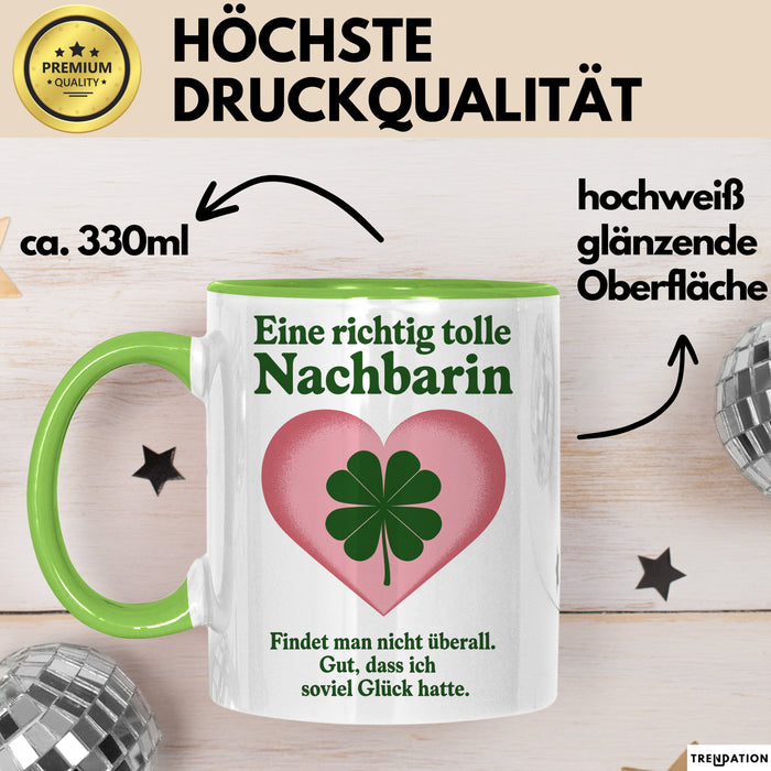 Nachbarin Tasse Geschenk Richtig Tolle Nachbarin Geschenkidee Geburtstag Nachbarin