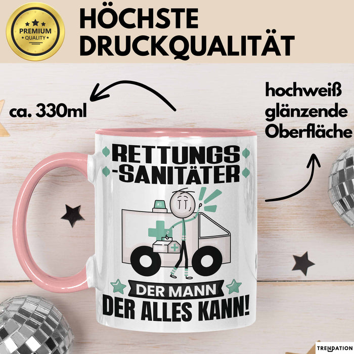 Rettungssanitäter Tasse Geschenk für Rettungssanitäter Der Mann Der Alles Kann Geschenkidee zum Geburtstag Rosa Trendation