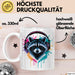 Waschbär Tierliebhaber Musik Kopfhörer Tasse Geschenk Lustige Geschenkidee Spruch Weiß Trendation