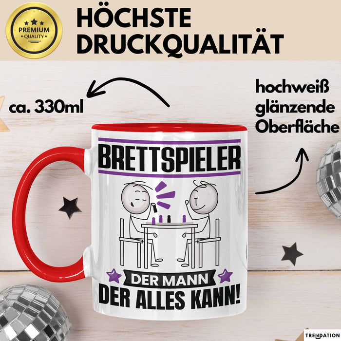 Brettspieler Tasse Geschenk für Brettspieler Der Mann Der Alles Kann Geschenkidee zum Geburtstag Rot Trendation