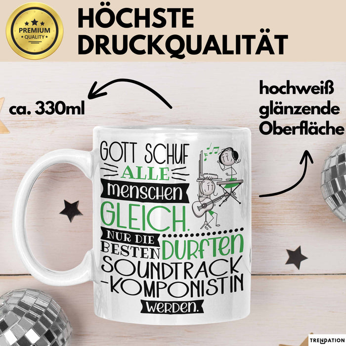 Soundtrack-Komponistin Geschenk Becher Tasse Gott Schuf Alle Menschen Gleich Nur Die Besten Durfeten Soundtrack-Komponistin Werden Geschenkidee Lustig Weiß Trendation