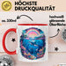 Delfin Tierliebhaber Tasse Geschenk Lustige Geschenkidee Spruch Regenbogendelfin Unterwasser Rot Trendation