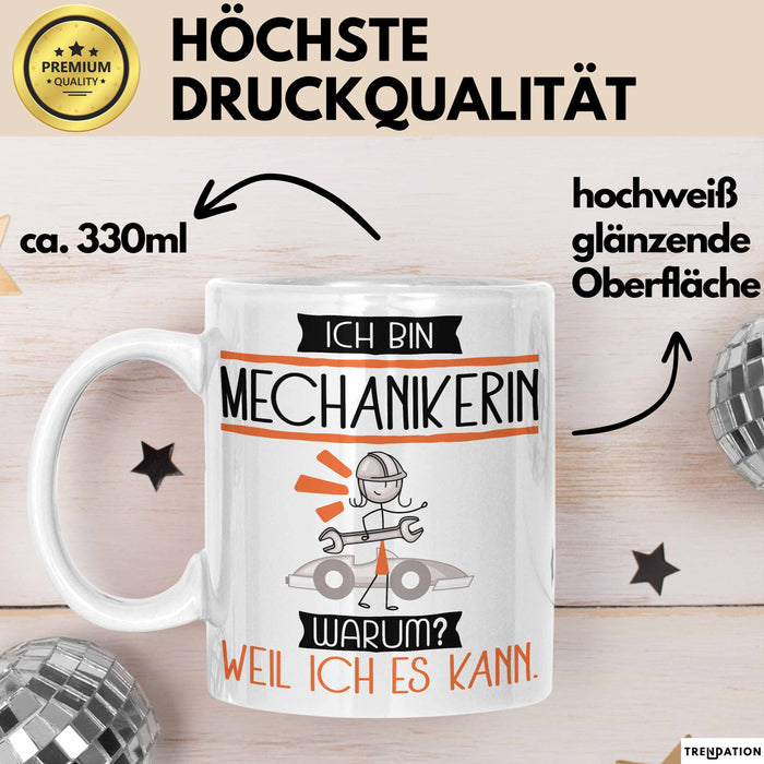 Mechanikerin Tasse Geschenk Ich Bin Mechanikerin Warum Weil Ich Es Kann Geschenkidee Geburtstag Weiß Trendation