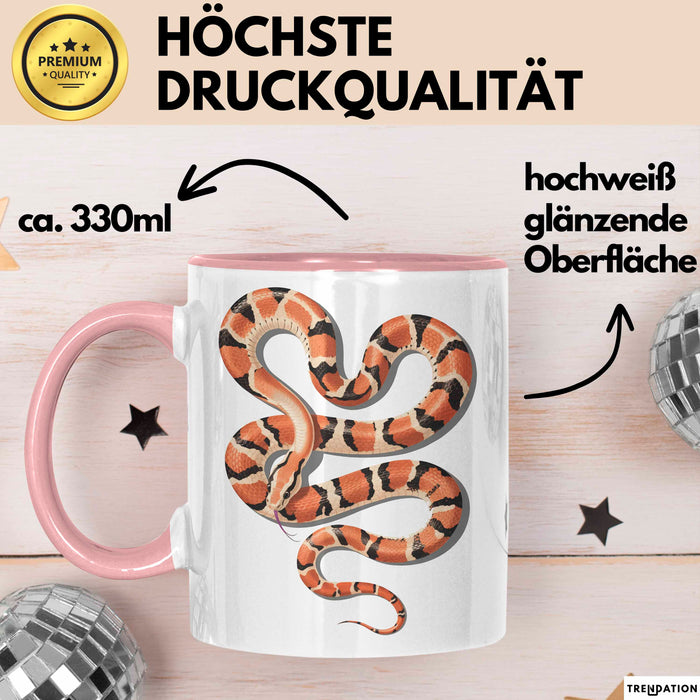 Reptil Schlange Tier Tasse Geschenk Lustige Geschenkidee Spruch Rosa Trendation