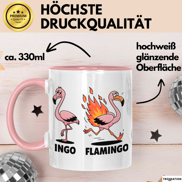 Flamingo In Flammen Tasse Geschenk Lustige Geschenkidee Spruch Rosa Trendation