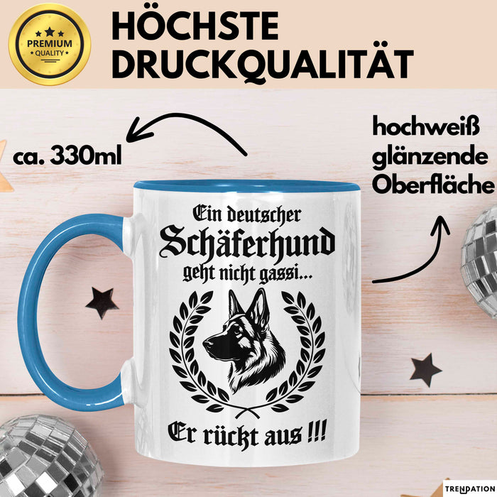 Deutscher Schäferhund Tasse Geschenk Lustige Geschenkidee Geht NichT Gassi Blau Trendation