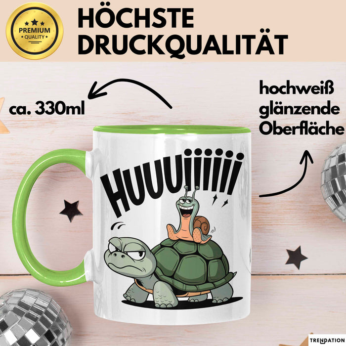 Schildkröte Tierliebhaber Tasse Geschenk Lustige Geschenkidee Spruch Schildkröte Und Schnecke Grün Trendation