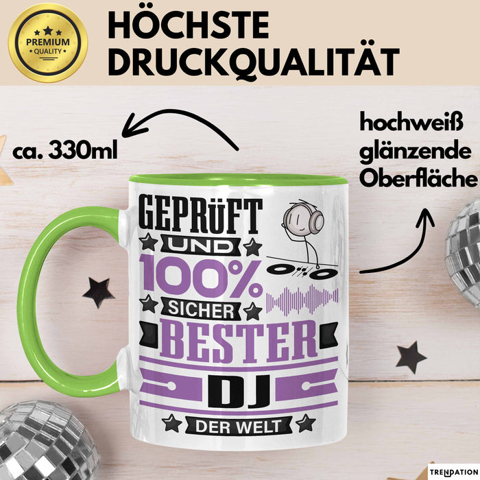 DJ Geschenk Lustiger Spruch für DJ Geschenkidee Bester DJ Der Welt Grün Trendation