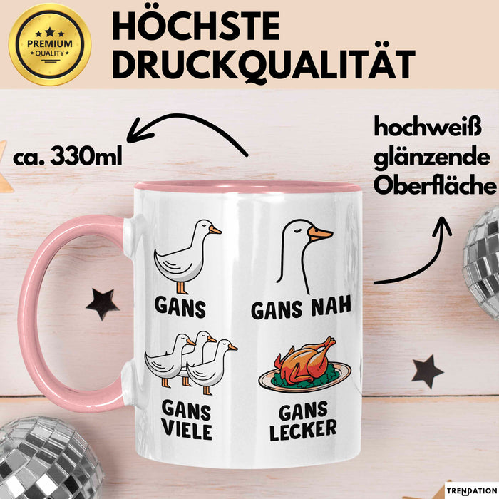 Gans Vogel Tasse Geschenk Lustige Geschenkidee Spruch Rosa Trendation