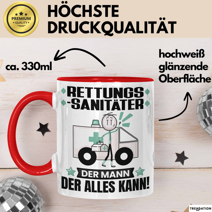 Rettungssanitäter Tasse Geschenk für Rettungssanitäter Der Mann Der Alles Kann Geschenkidee zum Geburtstag Rot Trendation