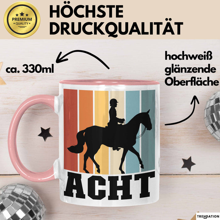 Tasse Geschenk Acht Retro Pferd Design Becher Rosa Trendation