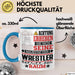 Wrestler Geschenk Tasse Lustiger Spruch Erheben Sie Sich Der Wrestler Betritt den Raum Blau Trendation