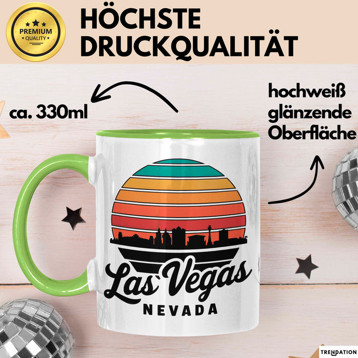 Las Vegas Nevada USA Tasse Geschenk Lustige Geschenkidee Spruch Grün Trendation