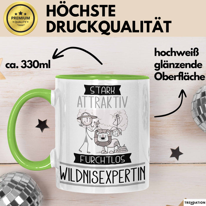 Wildnisexpertin Tasse Geschenk Becher Stark Attraktiv Furchtlos Wildnisexpertin Lustige Geschenkidee Grün Trendation