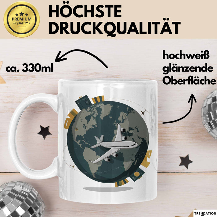 Reisender Tasse Geschenkidee für Abenteuerlustige Weiß Trendation