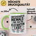 Elefantenliebhaber Frauen Tasse Geschenk Lustige Geschenkidee Spruch Unterschätze Niemals Eine Frau Die Elefanten Liebt Grün Trendation