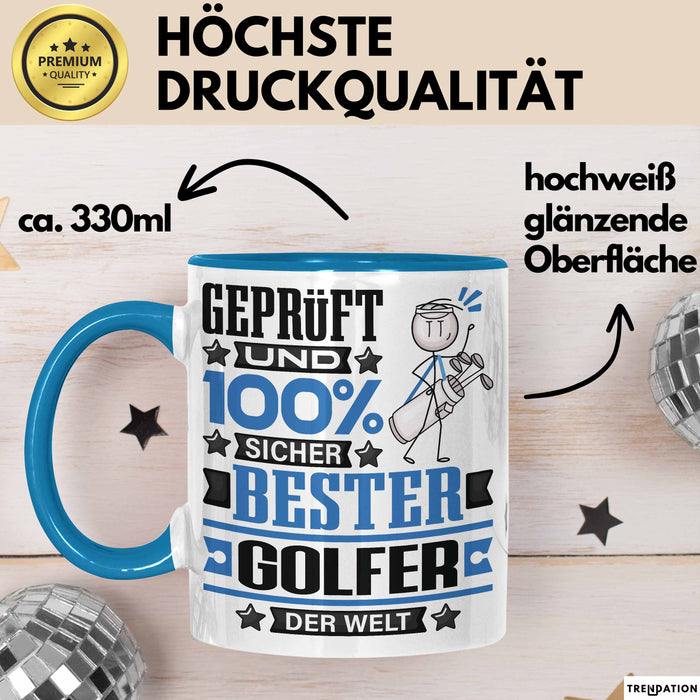 Golfer Geschenk Lustiger Spruch für Golfer Geschenkidee Bester Golfer Der Welt Blau Trendation