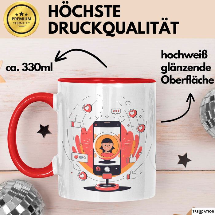 Influencer Tasse Geschenk Lustige Geschenkidee Spruch Für Trend Setter Rot Trendation