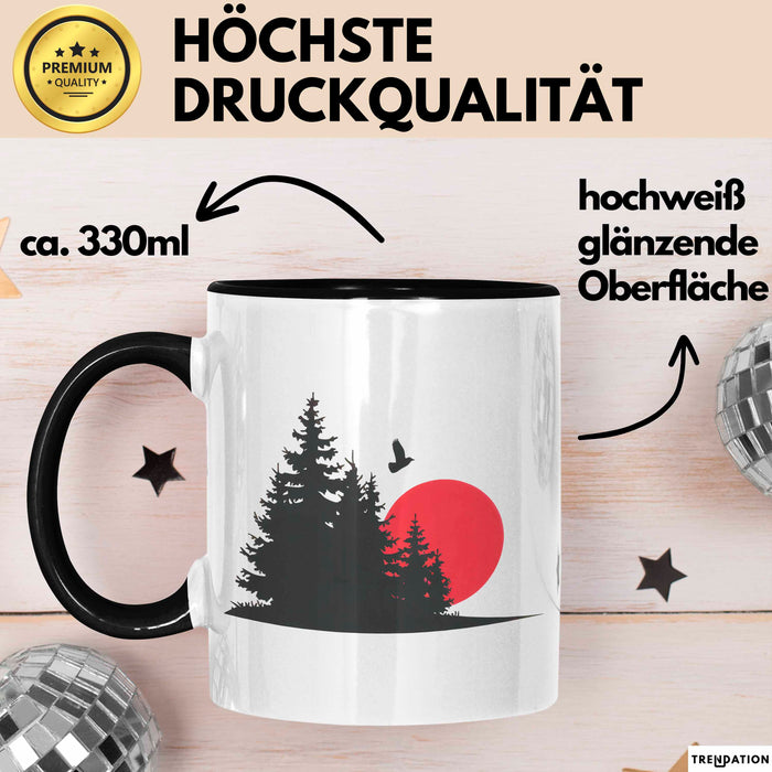 Natur Camping Tasse Geschenk Lustige Geschenkidee Spruch Schwarz Trendation