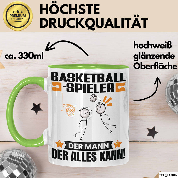 Basketballspieler Tasse Geschenk für Basketballspieler Der Mann Der Alles Kann Geschenkidee zum Geburtstag Grün Trendation