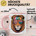 Hippie Löwe Tasse Geschenk Lustige Geschenkidee Spruch Rosa Trendation