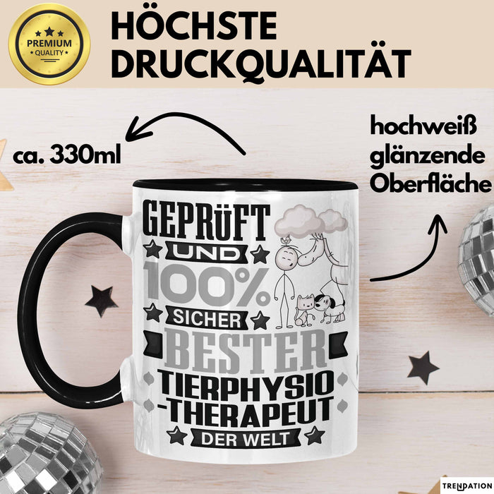 Tierphysiotherapeut Geschenk Lustiger Spruch für Tierphysiotherapeut Geschenkidee Bester Tierphysiotherapeut Der Welt Schwarz Trendation