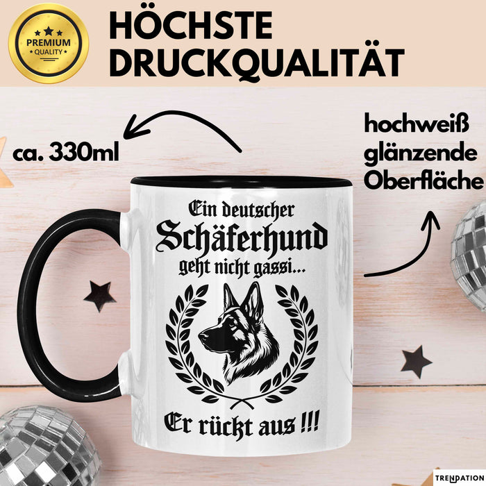 Deutscher Schäferhund Tasse Geschenk Lustige Geschenkidee Geht NichT Gassi Schwarz Trendation