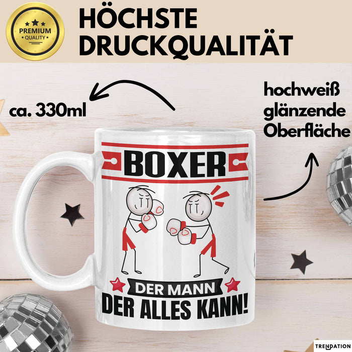 Boxer Tasse Geschenk für Boxer Der Mann Der Alles Kann Geschenkidee zum Geburtstag Weiß Trendation